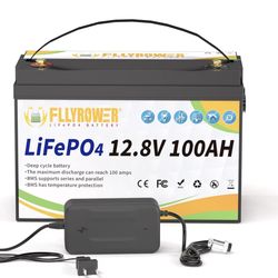Battery Lithium FLLYROWER 12V 100AH With BMS And 16500 Deep Cycles 12V  100AH Lifepo4 