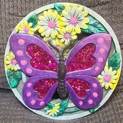 Beautiful Ceramic Glitter Butterfly Stepping Stone