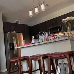 Red Leather Bar Stools 