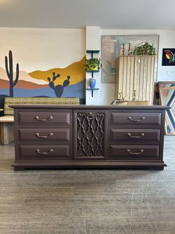 Brown / Plum Dresser / Buffet / Sideboard / Credenza / TV Stand / Entertainment Center 