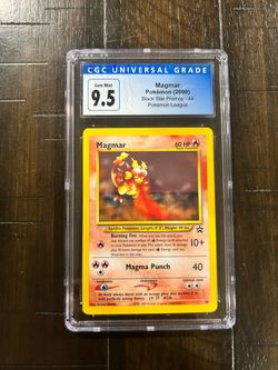 CGC 9.5 Magmar 44/53 Wotc Promo Pokemon League 💮TCG • BLUE LABEL 🔹 LOW POP