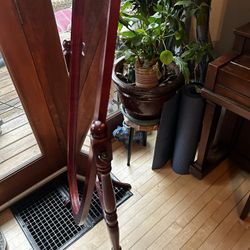 Antique Cherrywood mirror with swivel stand