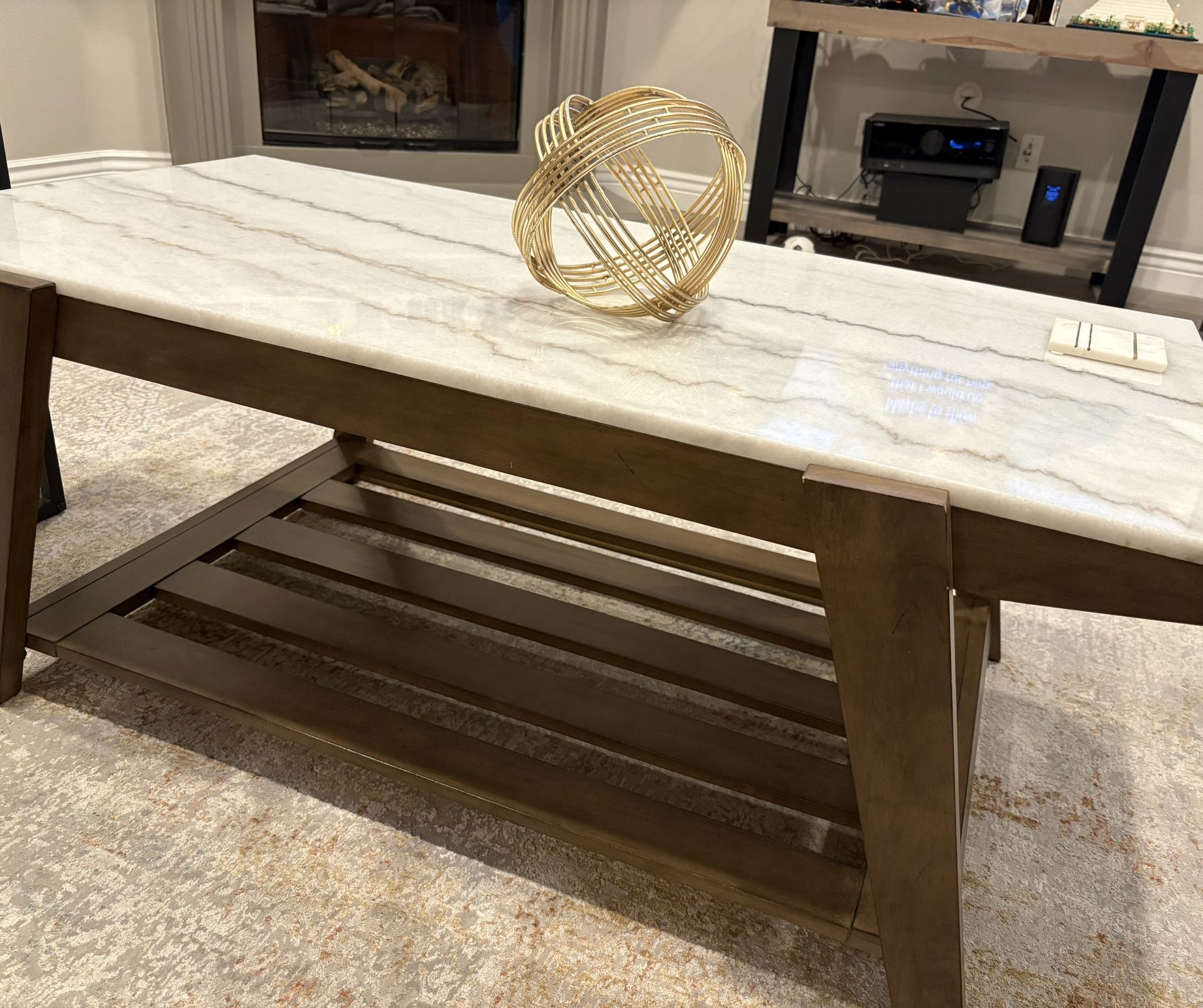 Marble top coffee table