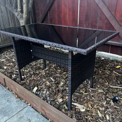 Patio Table With Glass Top