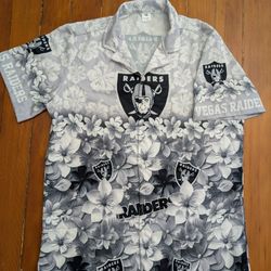 LV Raiders Floral Hawaiian Shirt, Sz M