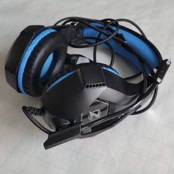 Ozeino Gaming Headset – 7.1 Surround, RGB, Mic – Works w/ PS5, Xbox, PC – Blue