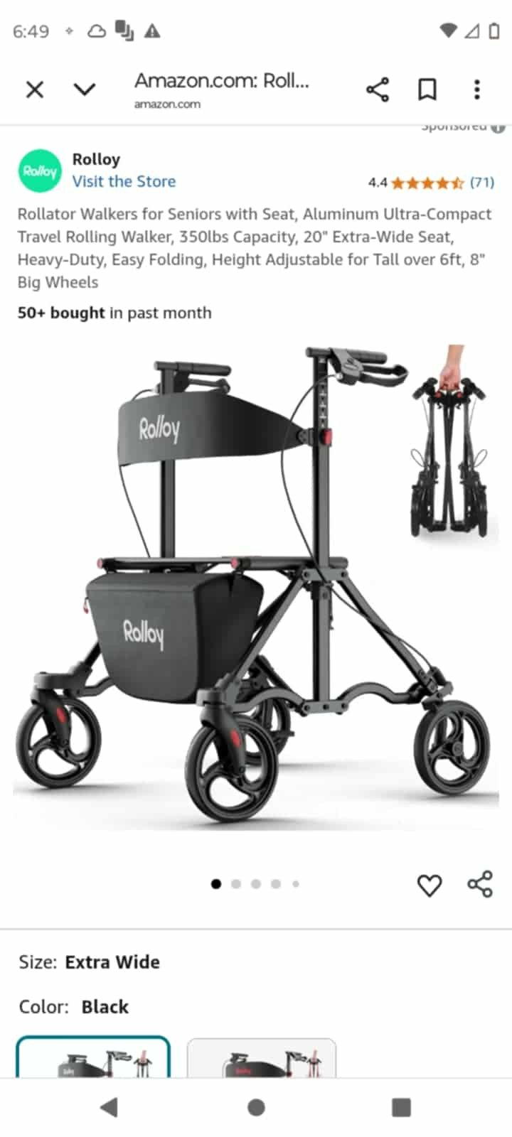 ROLLOY ROLLATER WALKER 20