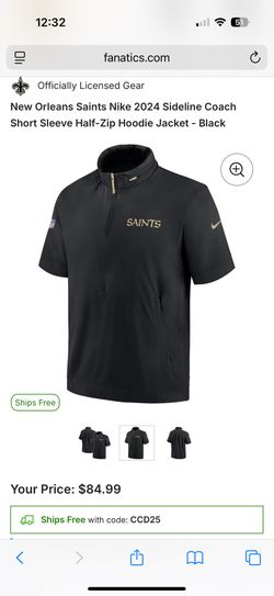 Saints Short Sleeve Hooded Nike Dri Fit Shirt Large