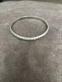 New,Silver Cable Bangle Bracelet