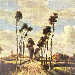 Meindert Lubbertszoon Hobbema The Avenue Original Vintage Fine Dutch Art Print USA Printed Antique Collectible Ephemera Golden Age
