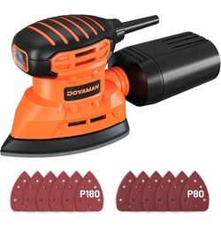 🔥 DOVAMAN 12,000RPM Detail Sander ⚡ Powerful Palm Sander w/ Dust Collector + 12 Sandpapers 🛠️