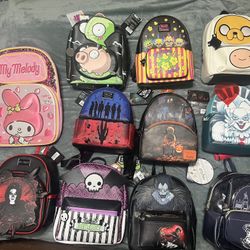 10 Loungfly & Concept One Mini Backpacks and 1 Sanrio Backpack Brand New - prices in description!