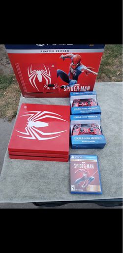 PS4 Pro Spider Man EDITION is $600 to $2000! Alone. I have box no $500! G story Monitor that is extra. Looking to Trade for Iphone max Pro s25 ultra s