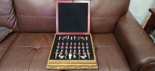 Great hand painted metal chess set