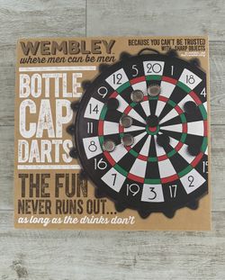 Wembley Bottle Cap Dart Board Game - Like New!
