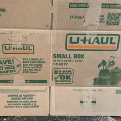 U-Haul Used Moving Boxes  ; 5 Sizes 