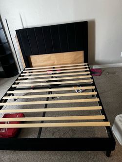 Black Velvet Queen Size bed frame