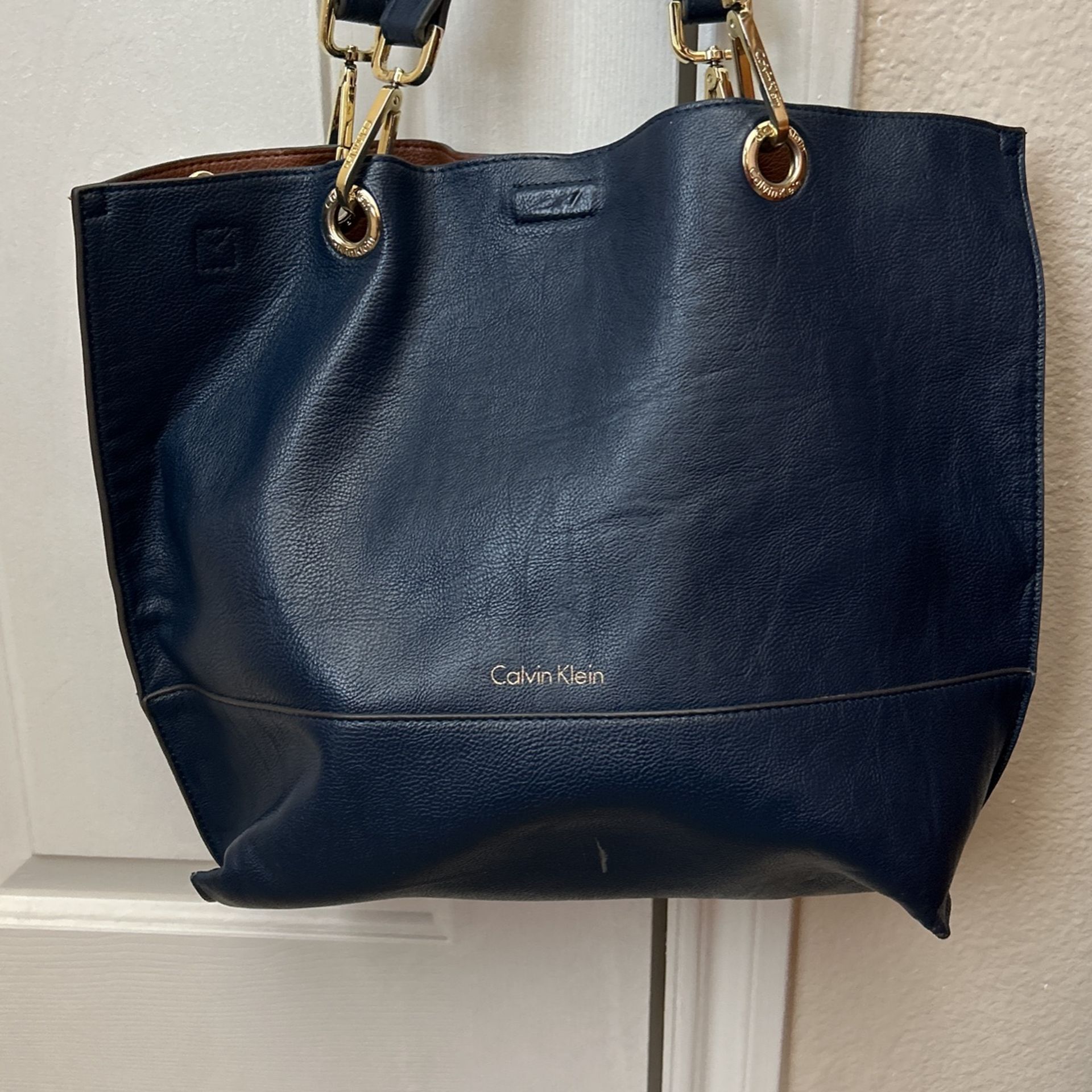 Purse - Navy Leather Tote