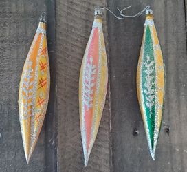 Vintage Christmas Ornaments Teardrop Mercury Glass