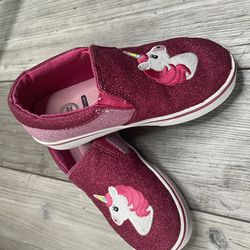 Pink Glitter Unicorn Girls Shoes Size 9