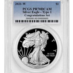 2021-W Silver Eagle Proof | TYPE 1 | PCGS PR70DCAM 