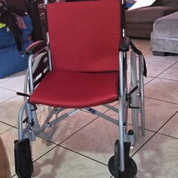 $200 Magnesium Lightweight Wheelchair  21lbs Self propelled Chair with Travel Bag and Cushion, Portable and Folding 17.5” 