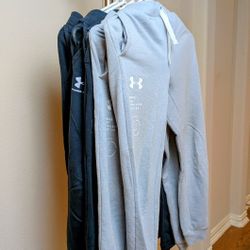 5 Boys Medium Under Armour Jogger Pants Sweatpants Black Gray Athletic Wear Clothing Gear