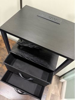 Small nightstand with charging port