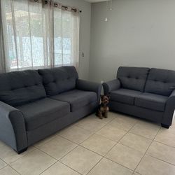 Gray Sofa Bed And Grey Loveseat