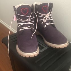 Purple Timberland Boots Size 8.5