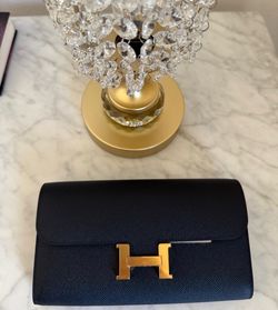 Hermes Black Epsom Leather Crossbody with Gold H Clasp NEW W/Receipt