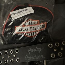 Harley Davidson Belt Size L And New Hat!