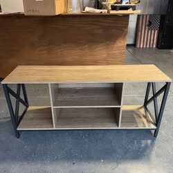 Used Console/TV Table - Light Wood Top / Black X Legs