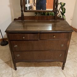 Original Antique Wood Dresser Drawer