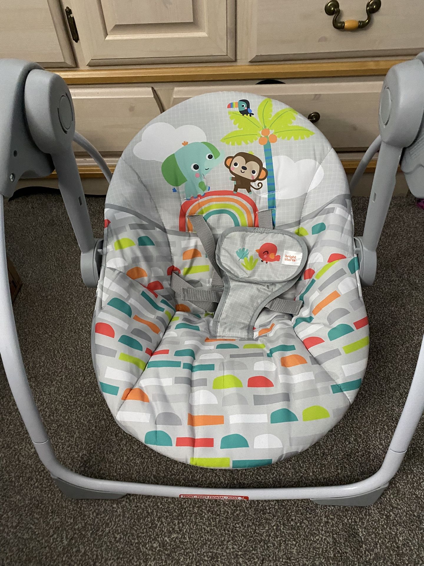 Bright Starts Playful Paradise Portable Compact Baby Swing