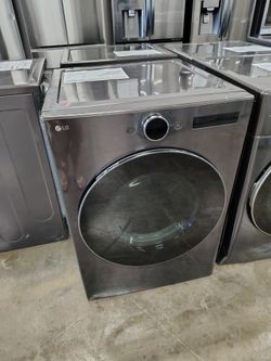 LG 7.4cu Smart front load gas dryer w/AI Sensing dry