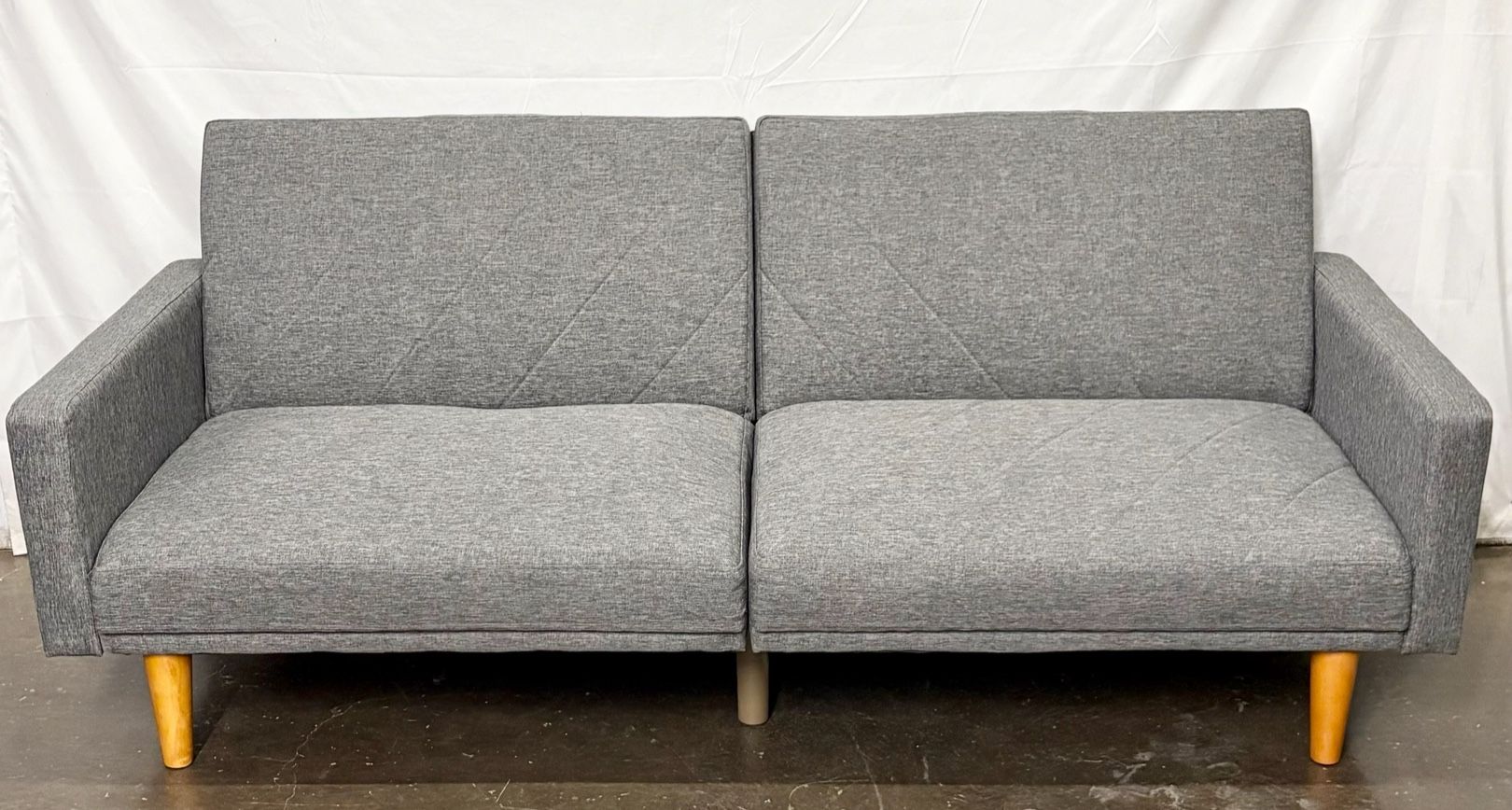 Upholstered Futon, Gray Linen *Free Delivery*