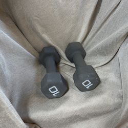 ⭐️ 10-lb Dumbbells (Pair) — Neoprene Coated — (Hollywood, FL) 💪