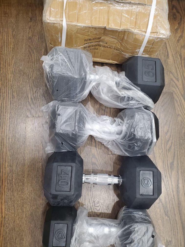 Brand new rubber hex dumbbells commercial grade! READ DESCRIPTION