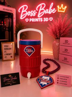 Philadelphia Phillies 3D Printed Chain Pendant & koozie