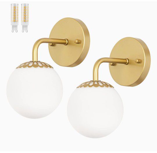 Modern Gold Wall Sconces Set of Two

