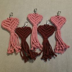 Heart Macrame Keychain