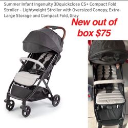 New out of box Summer Infant Ingenuity 3Dquickclose CS+ Compact Fold Stroller – Lightweight Stroller with Oversized Canopy, Extra-Large Storage and Co