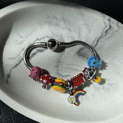 girls bracelet with charm all of stainless steel 16 cm