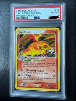 PSA 8 Typhlosion Reverse Unseen Forces Stamp