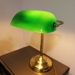 vintage green desk lamp 