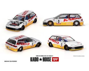 Kaido House X Mini GT 1:64 Honda Civic (EF) Kanjo V1 - White/Yellow