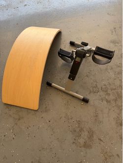 Bicycle exercise machine with timer and balance beam both for $5!