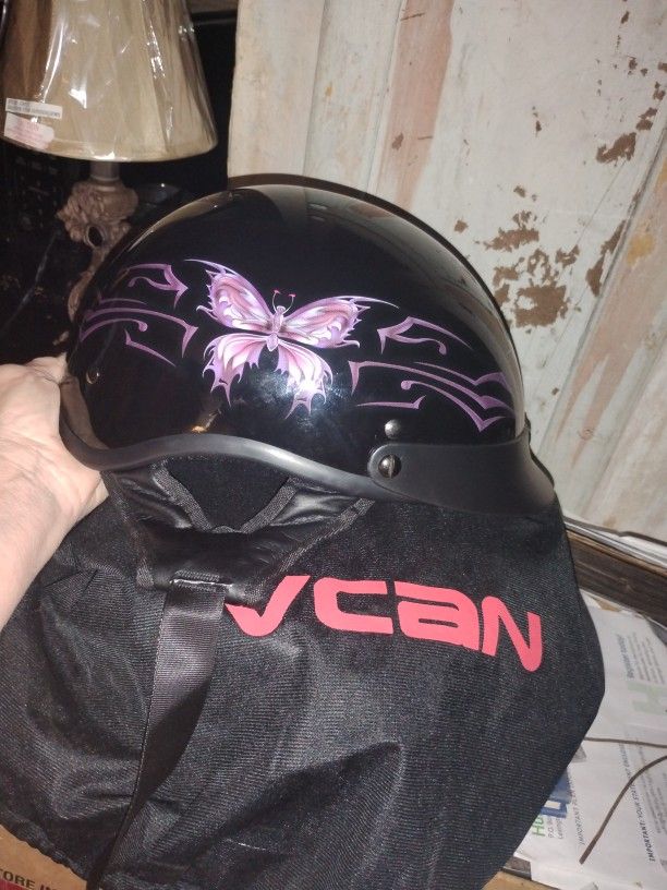 Vcan Cruiser Butterfly Motorcycle Half Helmet ,Small Ladies