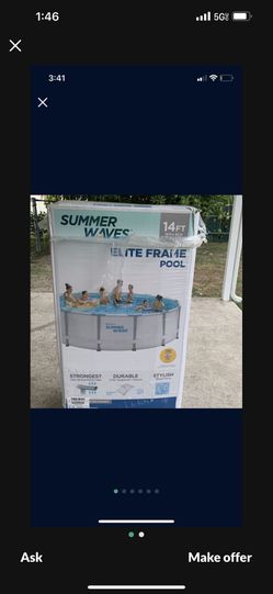 Summer Waves 14' x 42" Elite Frame Pool + New Larger 3512 Gallon - BNIB & Sealed